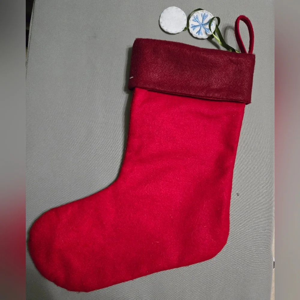 Disney Winter Mickey Mouse Ice Skating Red Christmas Stocking